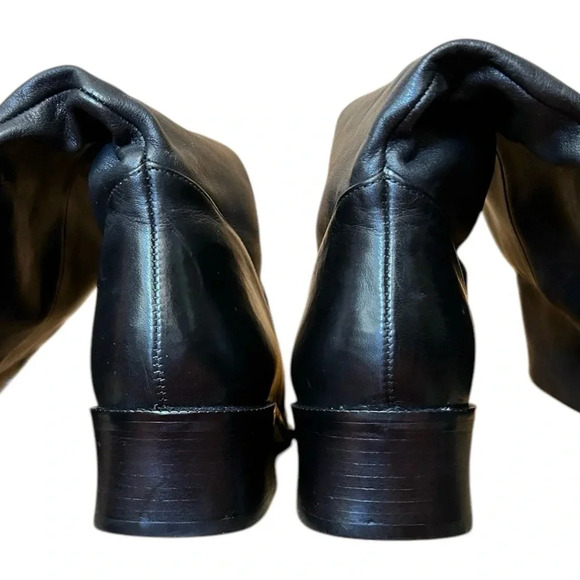 MARKON Shelly Black Leather Riding Boots sz 7.5M Fall Winter 1.5" Block Heel EUC - Picture 5 of 8